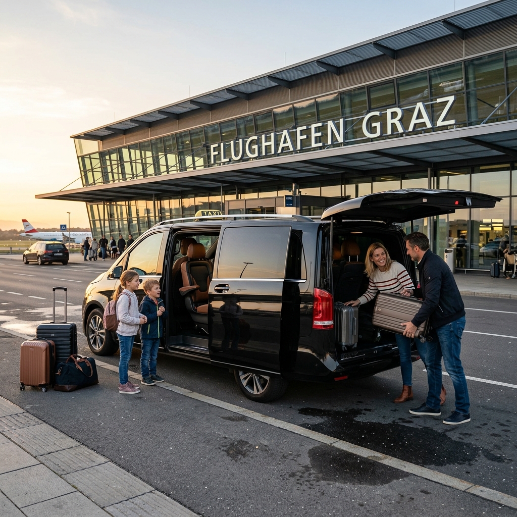 Großraumtaxi Graz – Geräumiger Minivan für Gruppen und Flughafentransfer